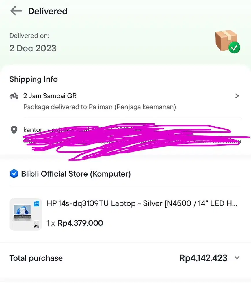 Laptop HP warna Silver