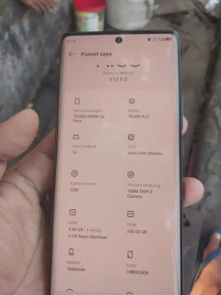 Hp tecno  spark 20 pro  ram 8  batangan