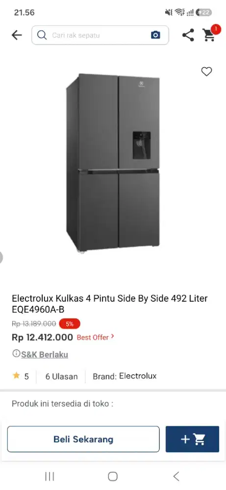 KULKAS ELECTROLUX 4PINTU PROMO