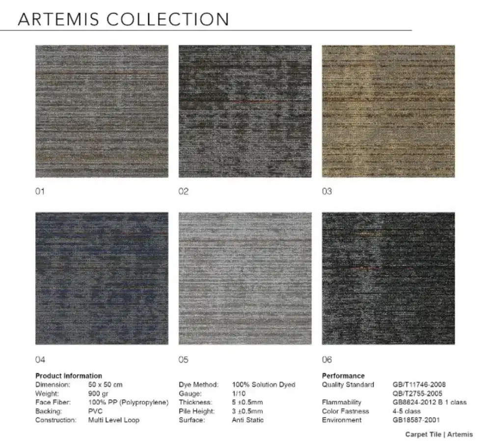 Karpet tile Arthemis size 50x50