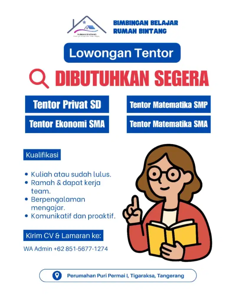 Dibutuhkan Segera Tentor Matematika SMP dan SMA