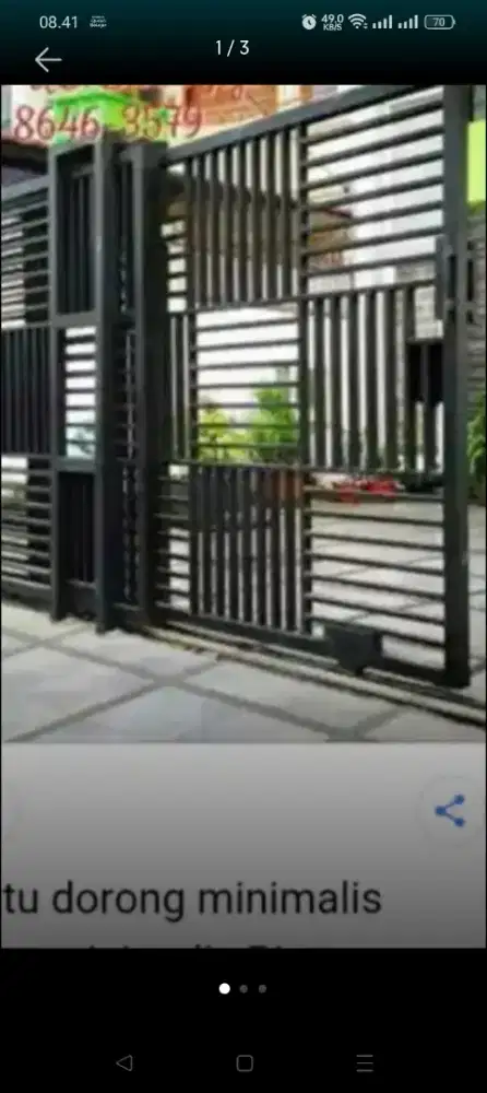 Pintu dorong minimalis