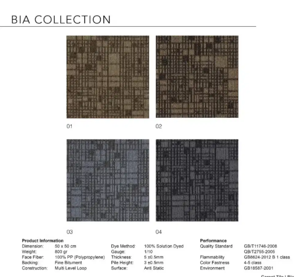 Karpet tile Bia size 50x50