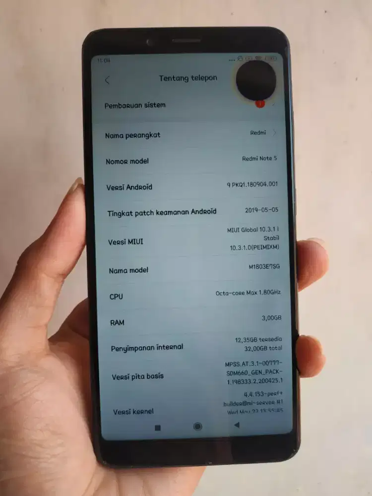 Xiaomi Redmi Note 5 3/32 Ex Garansi Resmi TAM