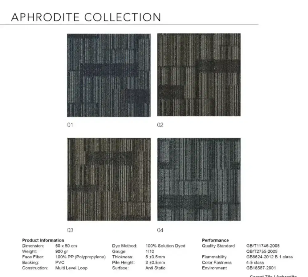 Karpet tile Aphrodite Size 50x50