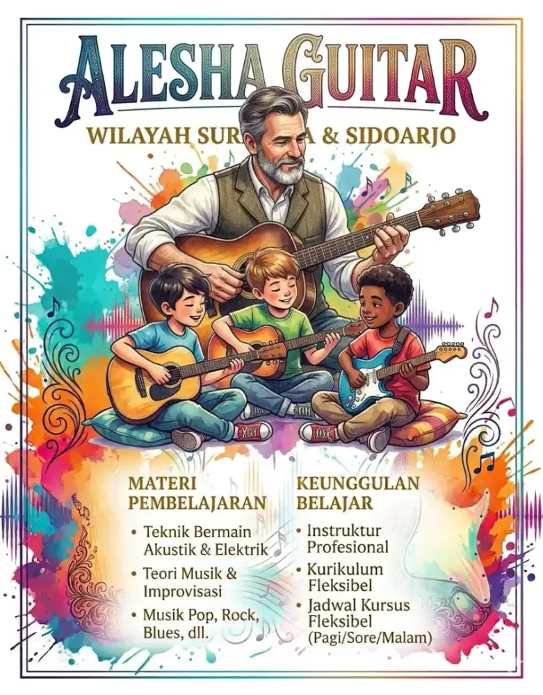Kursus dan Privat Gitar Elektrik dan Akustik Alesha