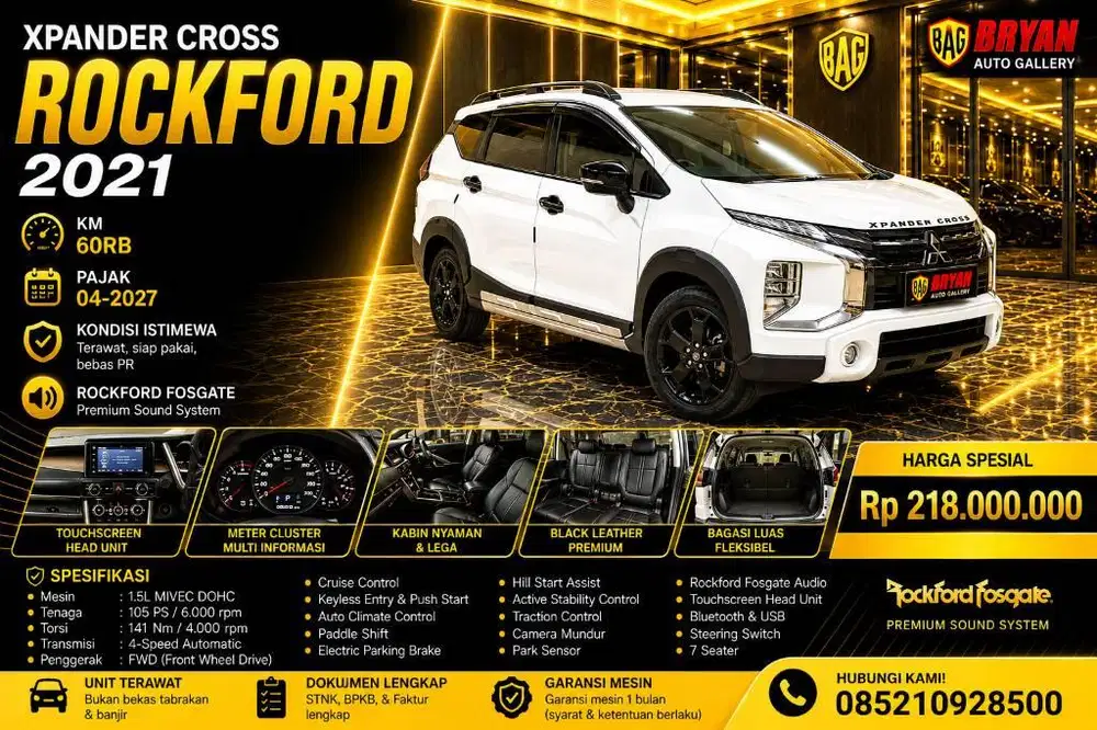 XPANDER CROSS ROCKFORD 2021 PUTIH SIAP PAKAI
