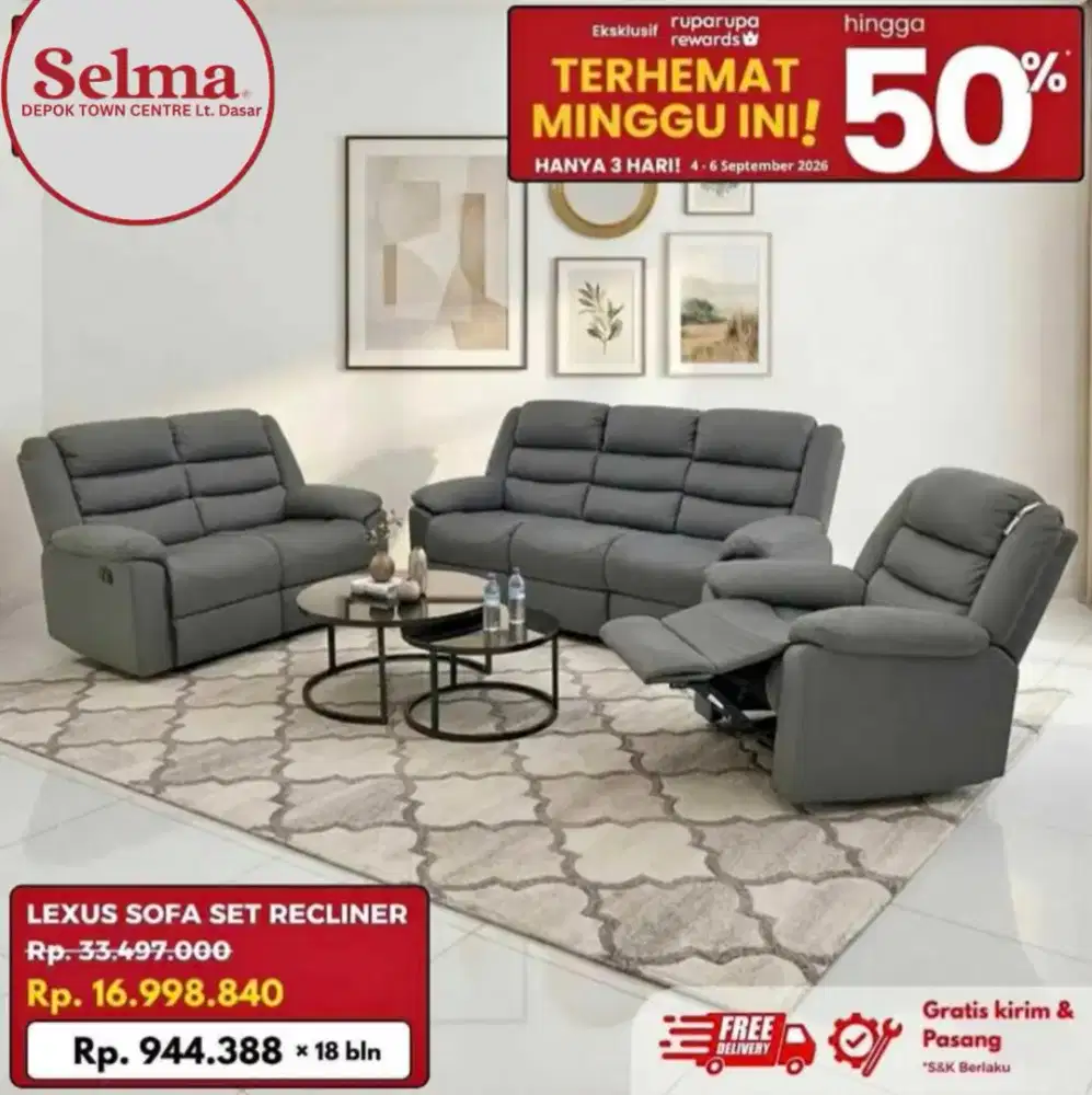 Set Sofa Recliner Santai Bisa Cicilan