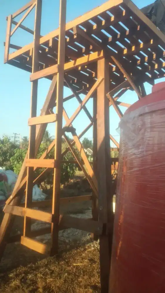 Tiang tandon menara Ulin ukuran 10x10