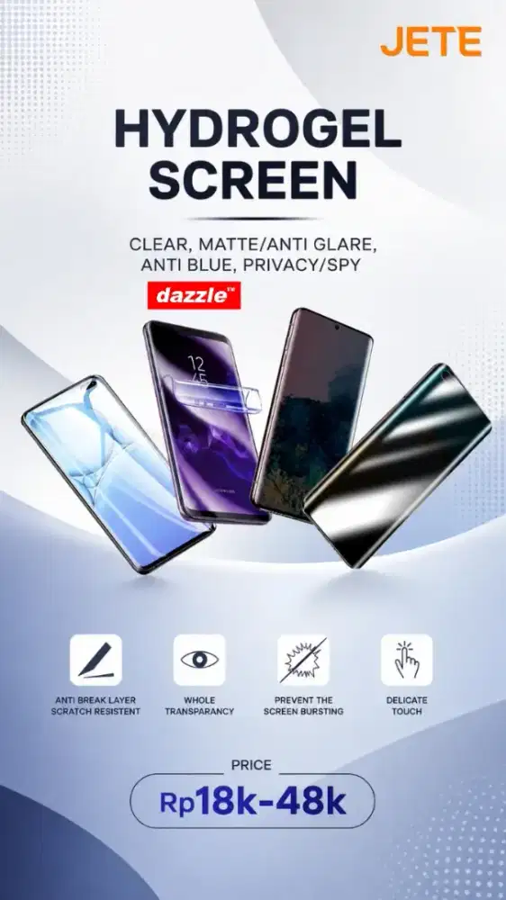 Hydrogel Jete Clear/Matte/Anti Blue/Privacy