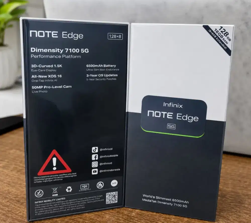 Infinix Note edge 5G segelbox resmi
