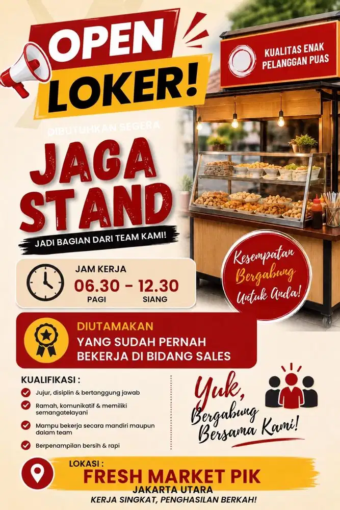 Jaga stand makanan