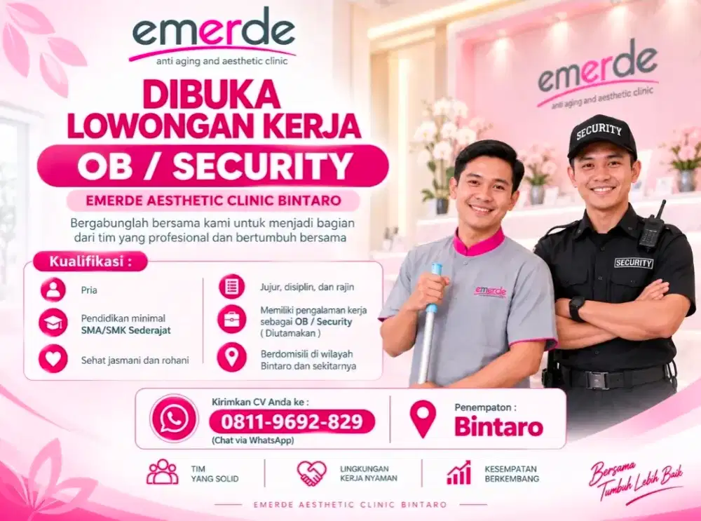 Lowongan OB/Security Klinik Kecantikan