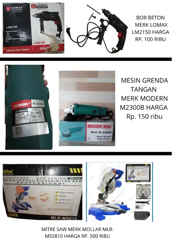 Bor listrik mesin grenda mitre saw