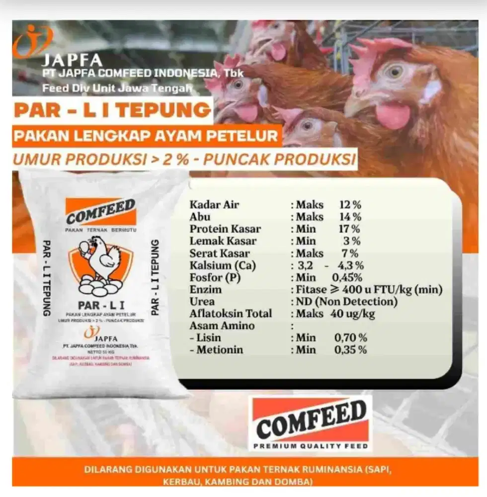 Pakan Jadi Ayam Petelur Par LI