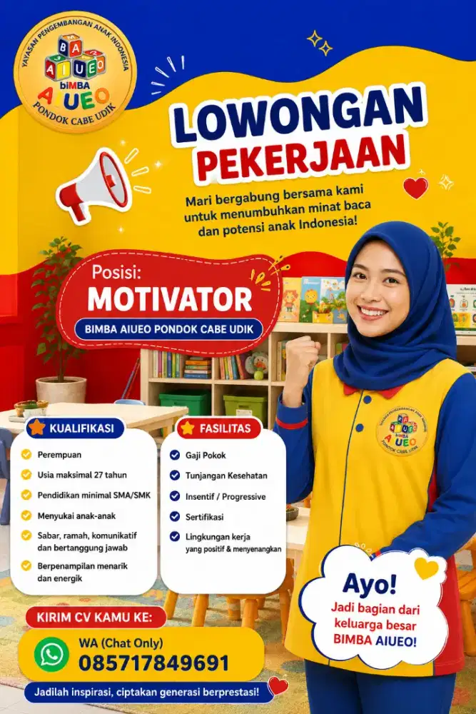 LOWONGAN MOTIVATOR BIMBA AIUEO