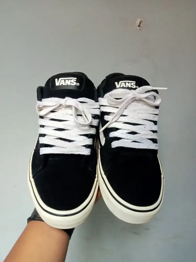 jual sepatu vans filmore black white skateboard