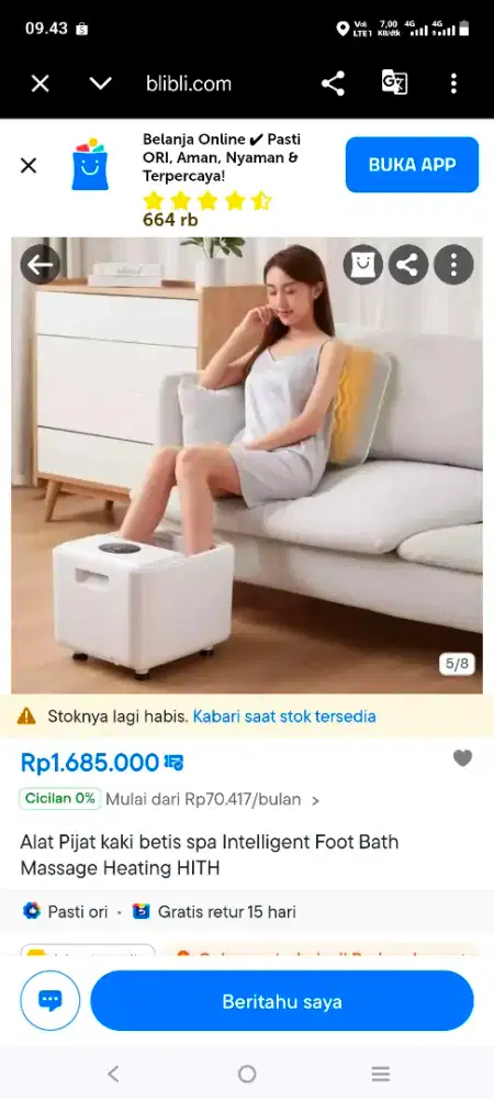 Baskom alat pijat terapi kaki dan badan