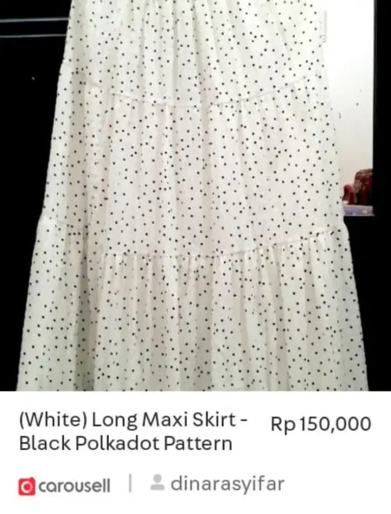 Rok Polkadot hitam putih Preloved ( nego )
