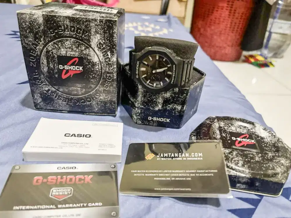 Casio G-Shock GA-2100-1A1 Steal Black - Fullset Box & Card Original