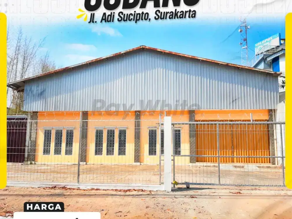Aset Langka Mainroad Adi Sucipto Solo! Gudang + Kantor Luas 2.498 m² Parkir Luas Dekat Tol