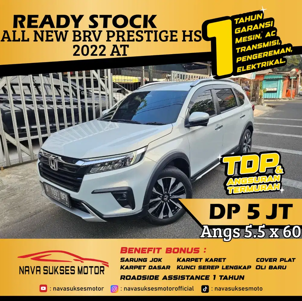 TDP 5 Jt Angs Termurah All New BRV Prestige HS 2022 Matic Putih Low Km