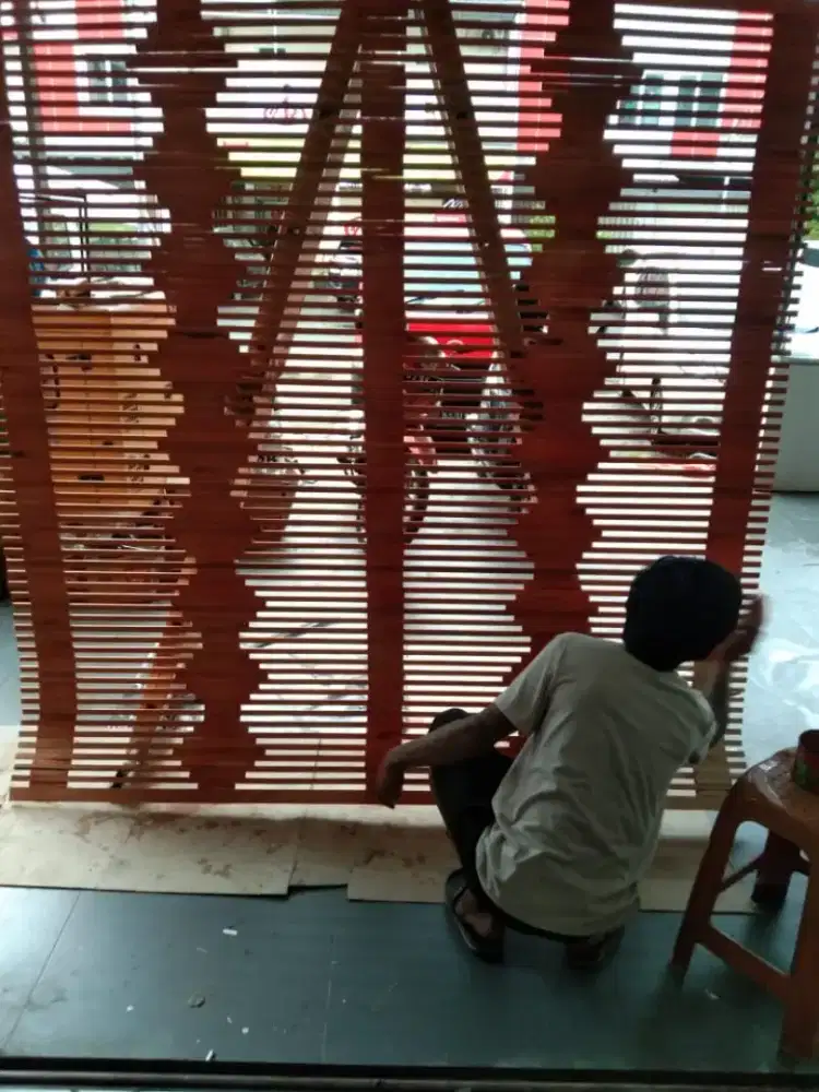 tirai bambu dan tirai kayu