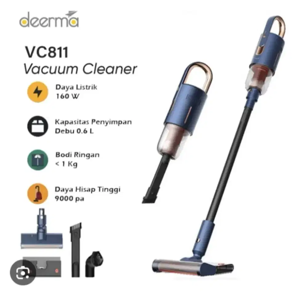 Deerma VC811 Vacuum Cleaner Wireless 160W – Hisap 9000PA