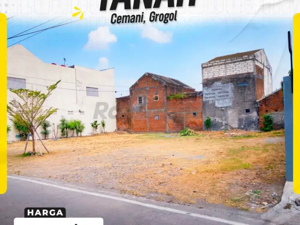 DIJUAL TANAH STRATEGIS DI CEMANI, GROGOL, SUKOHARJO