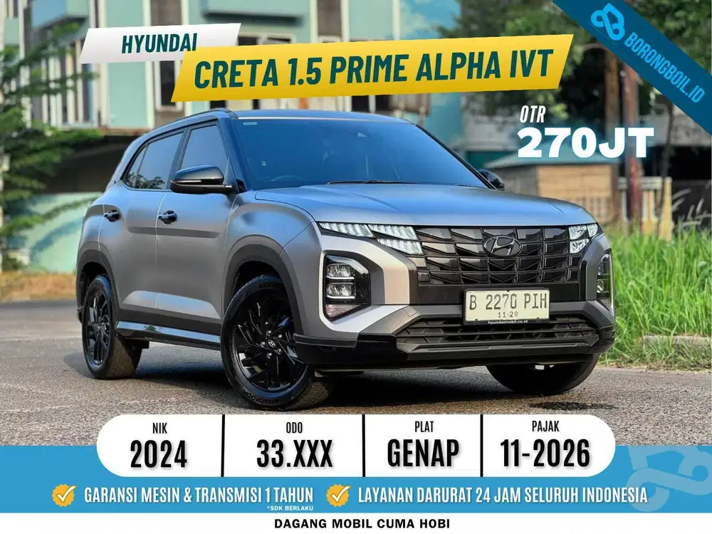 KM 33rb Tipe Tertinggi | Hyundai Creta Prime Alpha Metik 2024 Silver