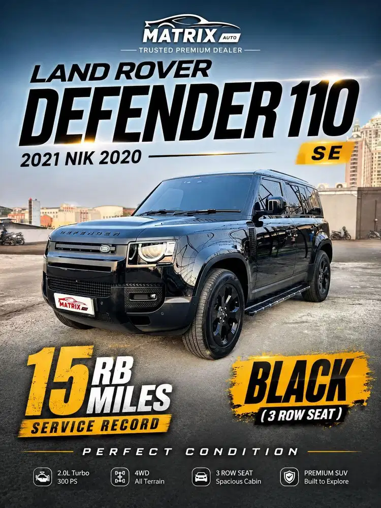Land Rover Defender110 SE 2021 Nik20 Black Siap pakai