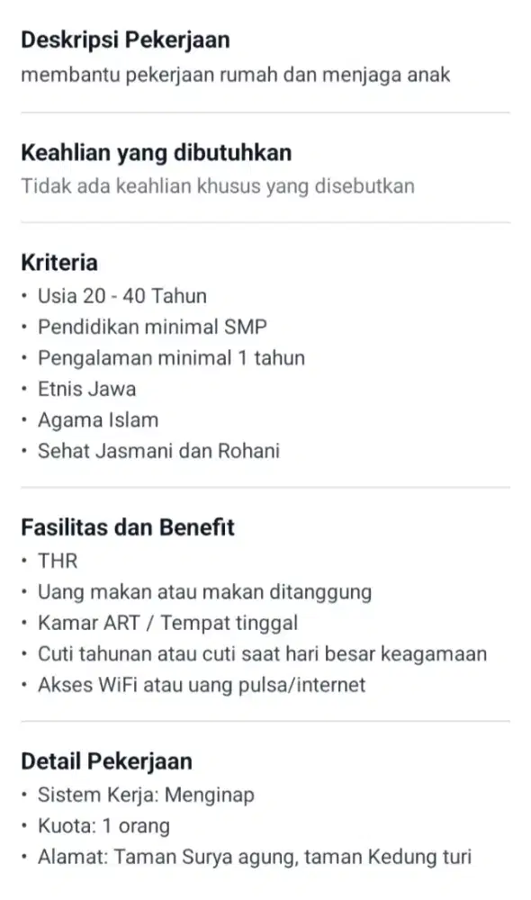 di cari art menginap