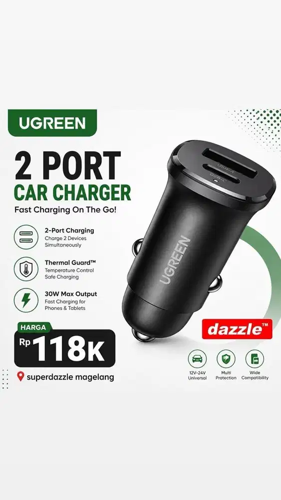 Saver ugreen 30 watt 2 port