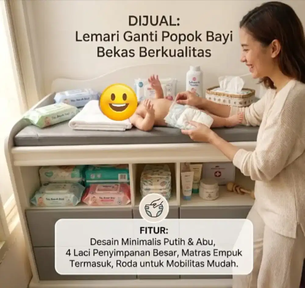 Lemari ganti popok bayi terawat