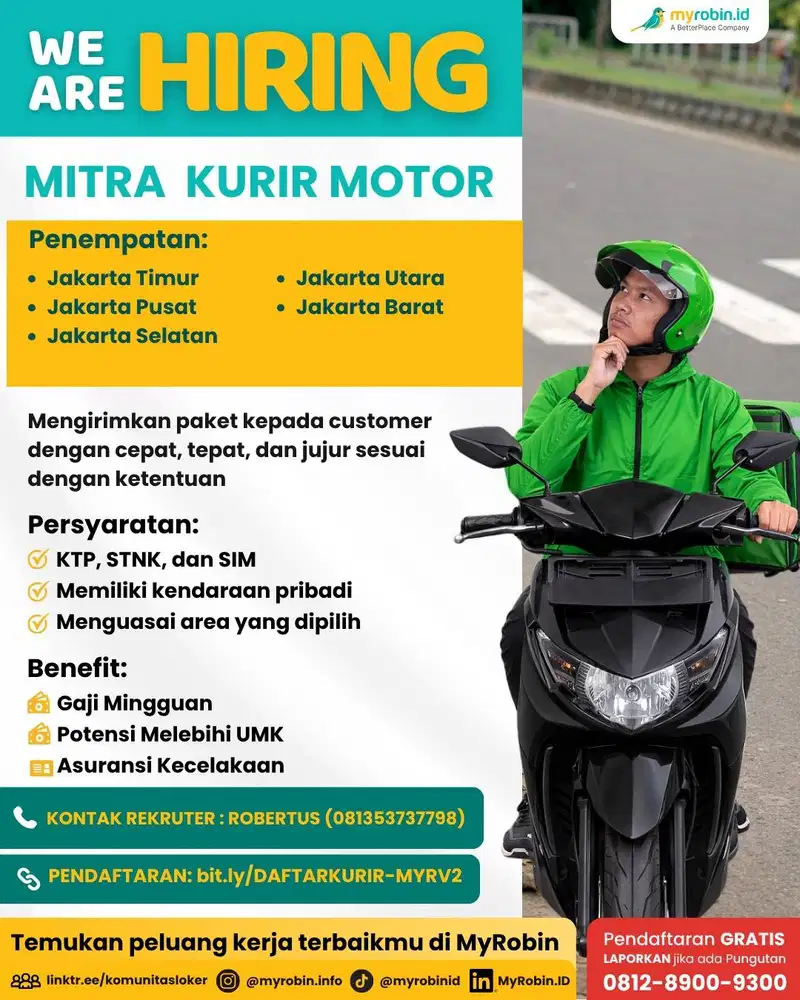 Lowongan Kurir Motor GTL Jakarta Area