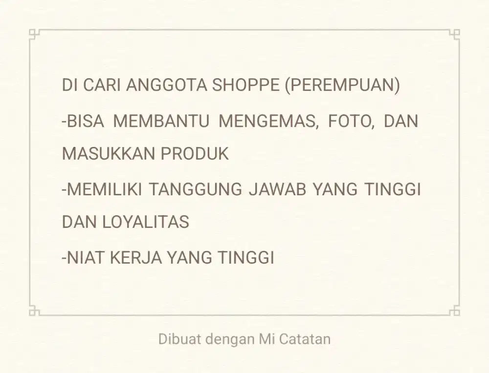 DI CARI KHUSUS JADI ANGGOTA SHOPPE