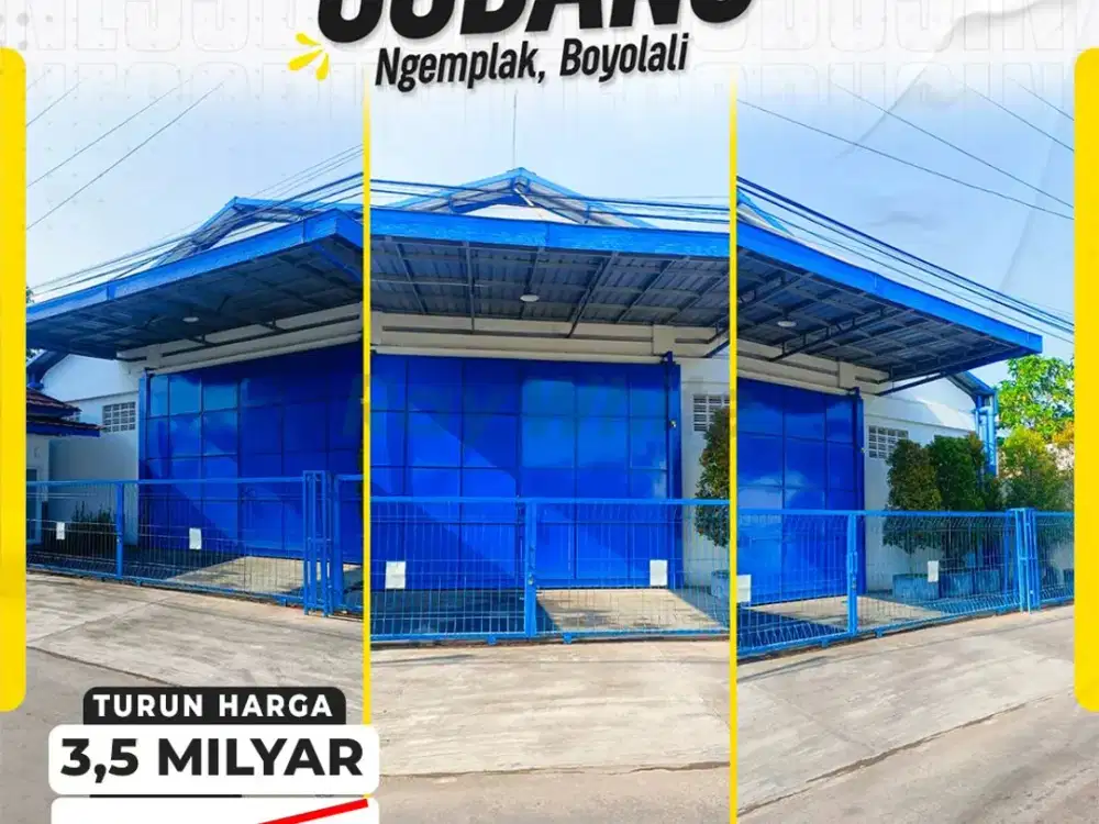 TURUN HARGA! Gudang Baru Bangunan Modern Akses Kontainer, 10 Menit dari Exit Tol & Bandara Solo!