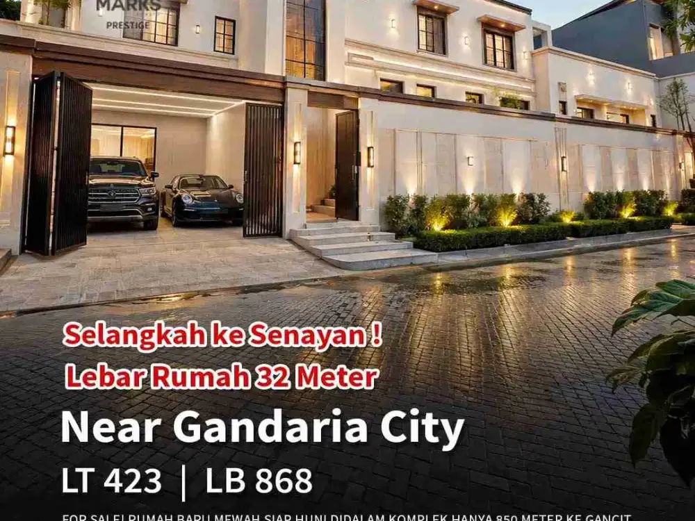 RUMAH BARU MEWAH DALAM PRIVATE GATED COMMUNITY GANDARIA – 3 MENIT KE GANDARIA CITY!