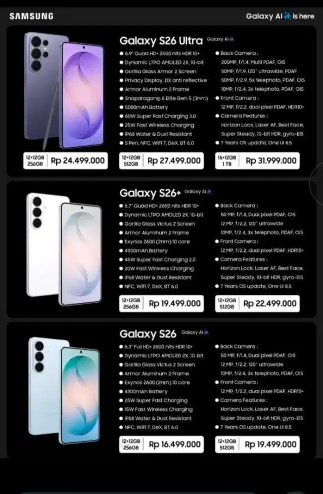 Samsung s26 ultra varian 512gb termurahhhhhhh