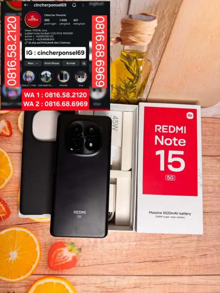 Jual hp Redmi Note 15 5G 12/512 istimewa grns MEI 2027