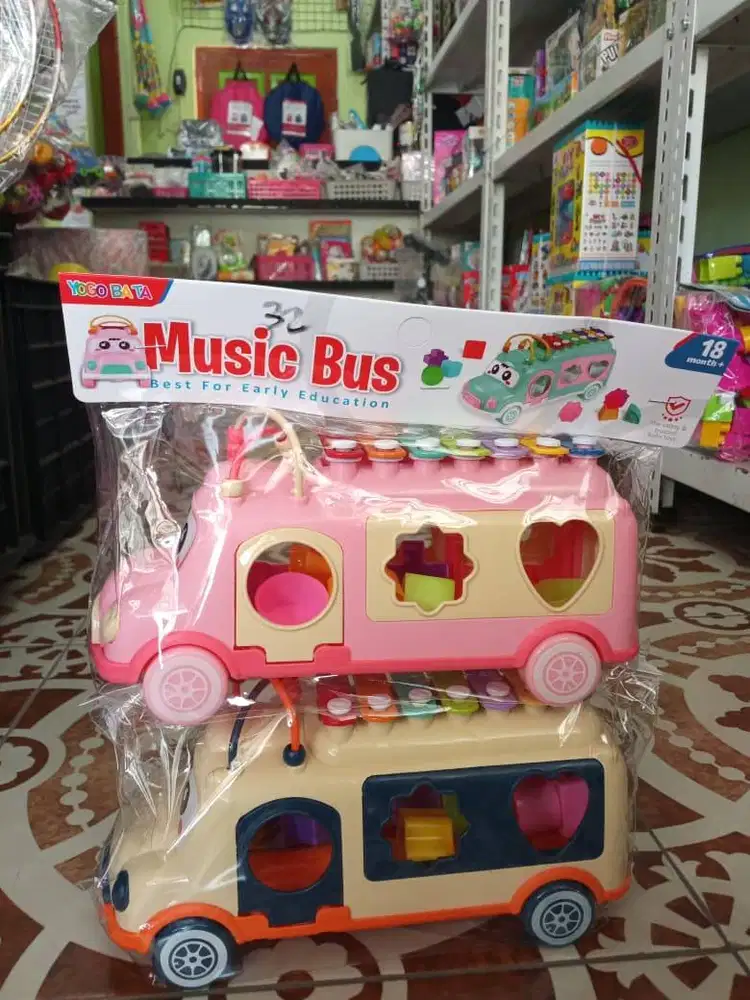 mainan anak xylophone bus 3in1 edukasi