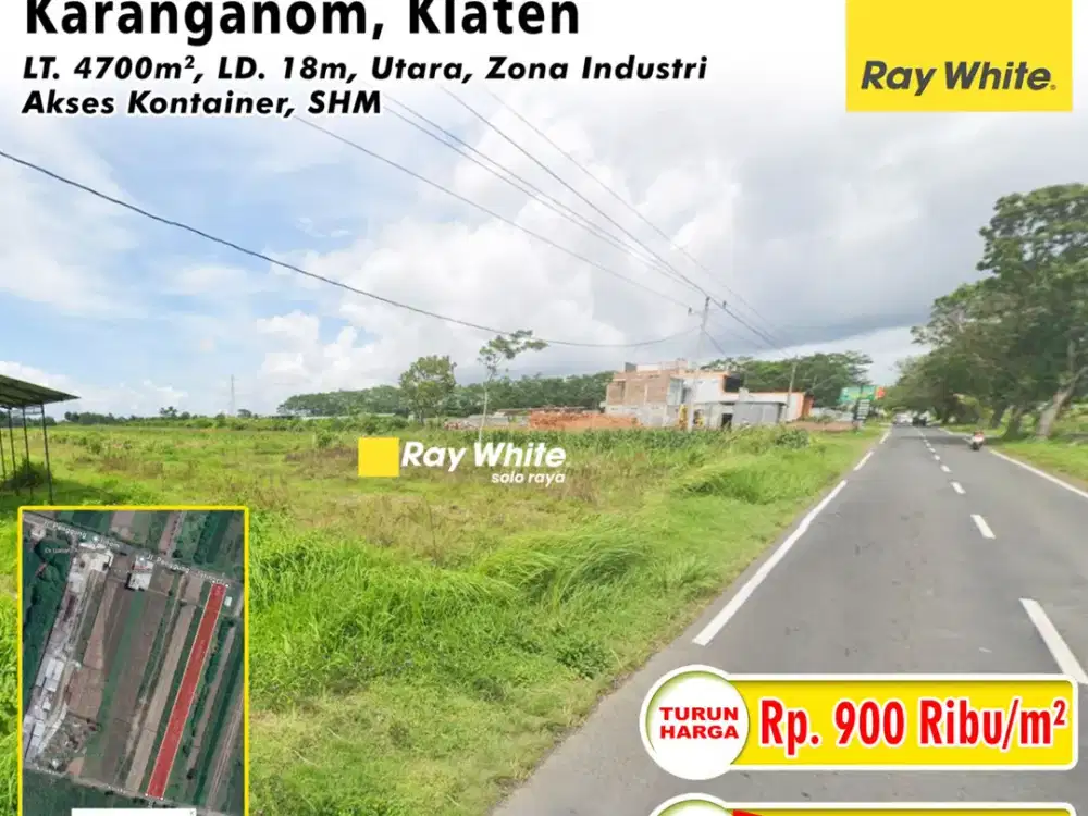 DIJUAL TANAH INDUSTRI STRATEGIS DI KARANGANOM KLATEN AKSES KONTAINER