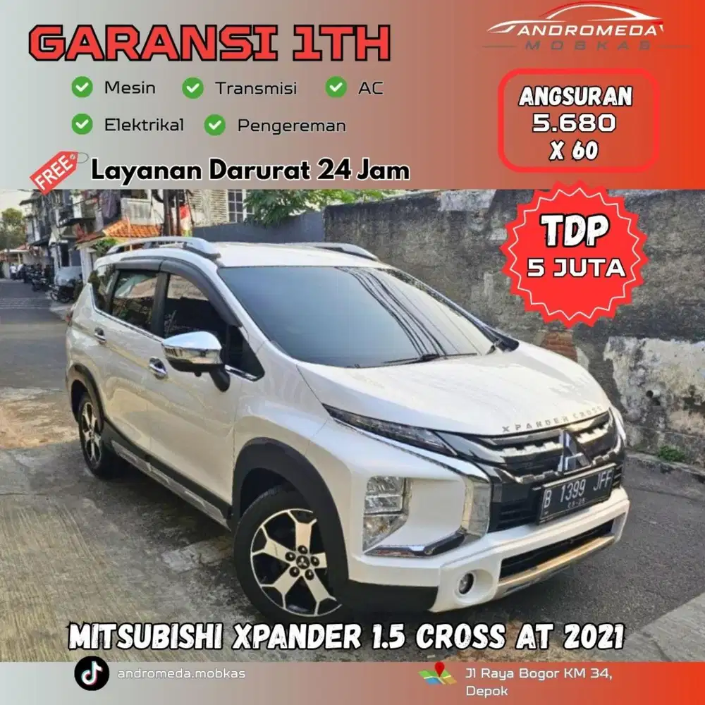 TDP TERMURAH 5 JT MITSUBISHI XPANDER 1.5 CROSS 4X2 AT 2021 ISTIMEWA