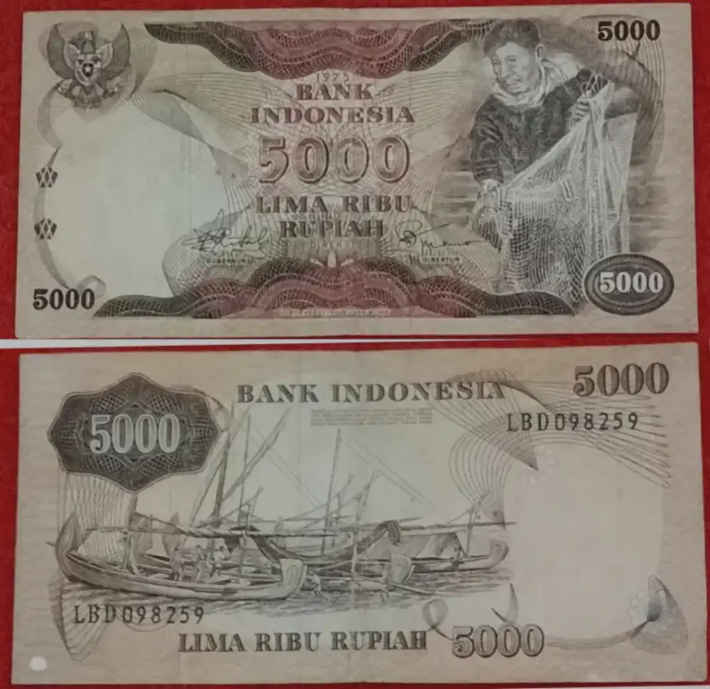 Uang kertas 5 ribu tahun 1975