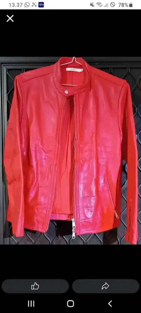 Jaket kulit asli tebal berat size M