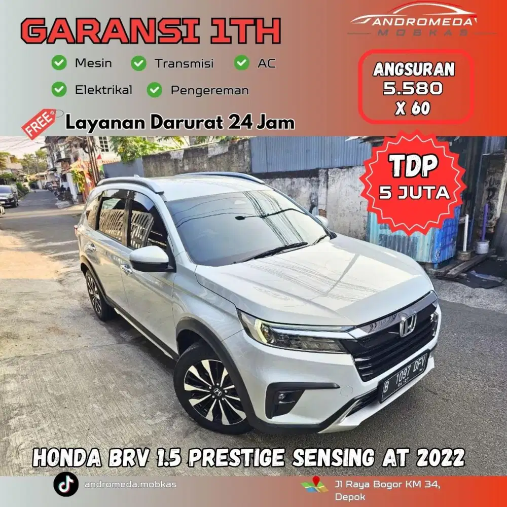 TDP TERMURAH 5 JT HONDA ALL NEW BRV 1.5 PRESTIGE SENSING AT 2022 GOOD