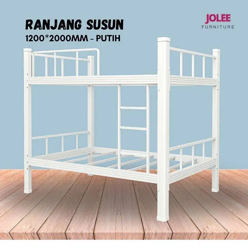 Ranjang Besi Tingkat / Susun Minimalis, Mulus 95%, Baru Pakai Sebentar