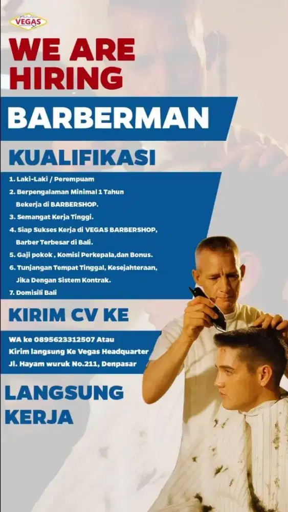 WE ARE HIRING BARBERMAN