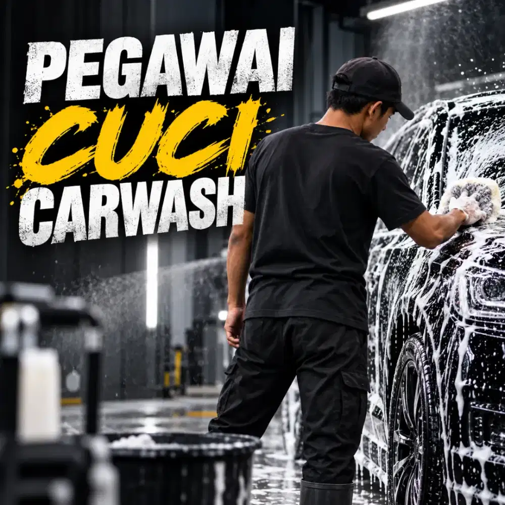 Pegawai Carwash cuci mobil