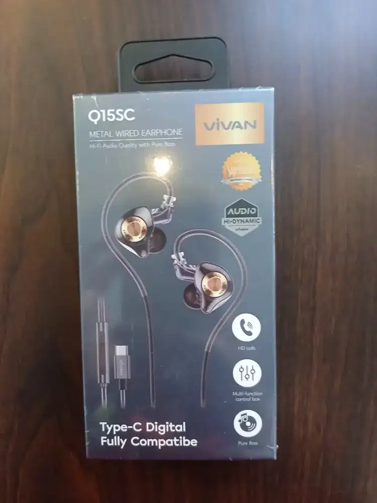 VIVAN Earphone In Ear Kabel Stereo Wired Headset Q15/Q15S/Q15SC Black